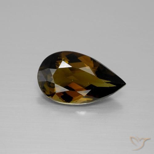 2.36ct Natural Marrom Quente Turmalina, Formato de pêra, VVS