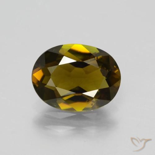 1.48ct Natural Marrom Dourado Profundo Turmalina, oval, VS