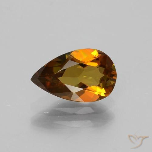 Turmalina marrom solta de 1,09 ct, corte de pêra de 9 x 5,6 mm da Tanzânia, Photo A