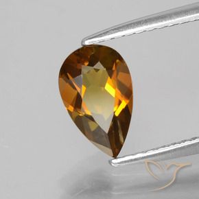Turmalina marrom natural 1,09ct, formato de pêra, VS