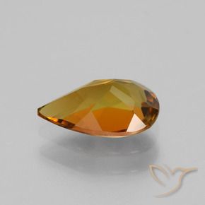 Turmalina marrom natural 1,09ct, formato de pêra, VS