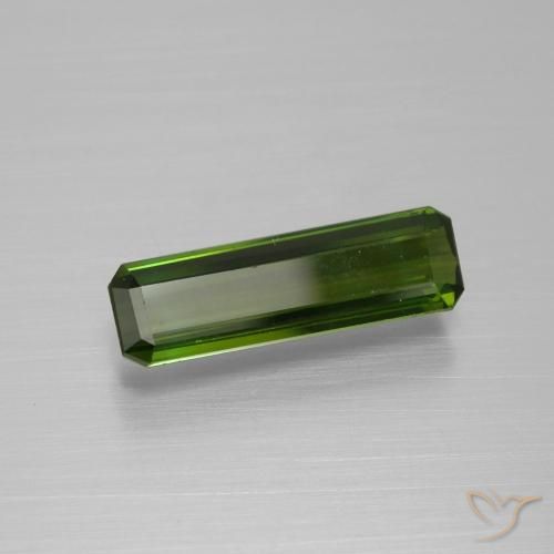 Turmalina verde natural 1,59ct, corte esmeralda, VVS-VS