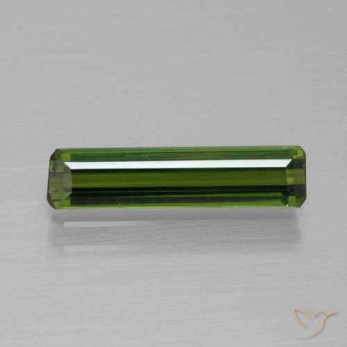 1.23ct Natural Verde amarelado Turmalina, Corte Esmeralda, VVS-VS