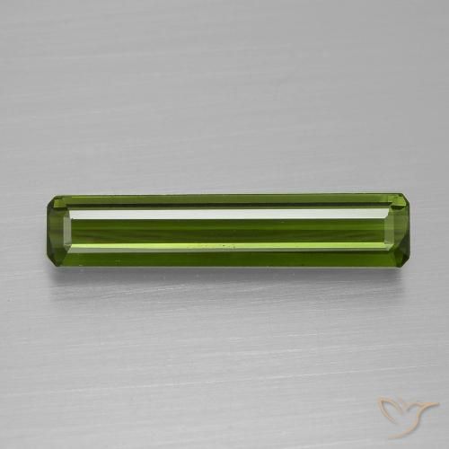 1.45ct Natural Verde Terroso Turmalina, Corte Esmeralda, VVS-VS