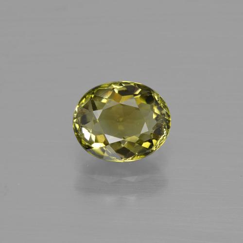 Turmalina Verde Terroso Quente Natural 1.09ct, Corte Oval, VVS