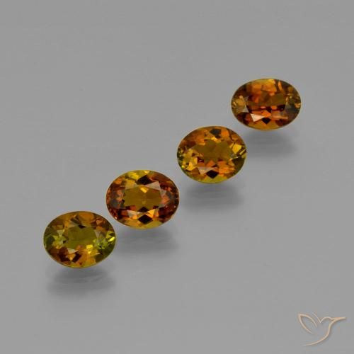 Pedras preciosas de Turmalina Marrom Profundo a Dourado Avermelhado natural de 3.68 ct, oval, VVS-VS