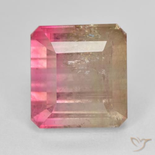 Turmalina bicolor Natural 13.13ct, Corte Octógono / Esmeralda, SI