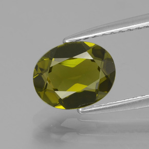 Turmalina Verde amarelado Natural 1,27ct, Corte Oval, VVS