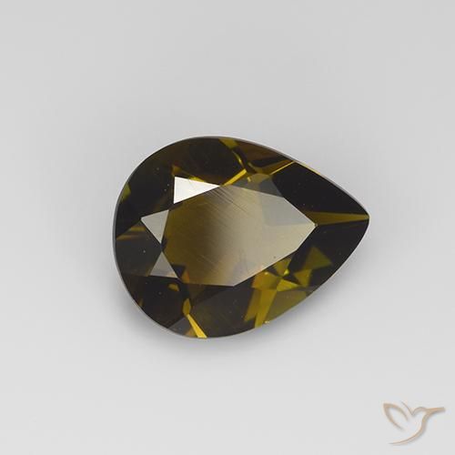 1.59ct Natural Marrom dourado Turmalina, Formato de pêra, VVS-VS