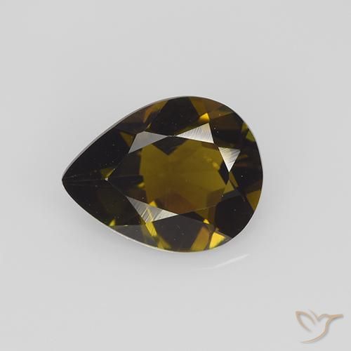 Turmalina Marrom dourado Natural 1.59ct, Formato de pêra, VVS-VS