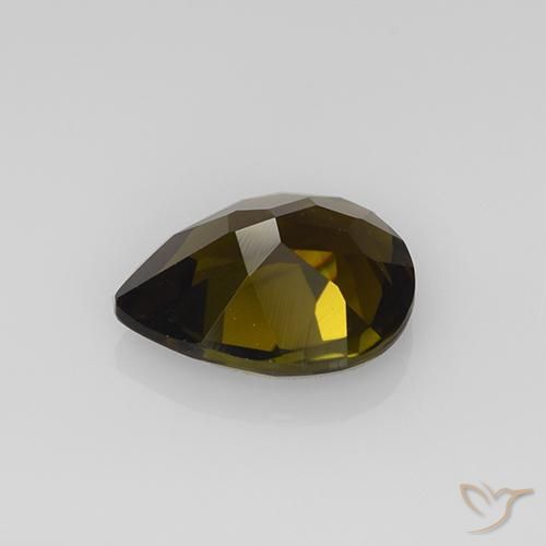 Turmalina Marrom dourado Natural 1.59ct, Formato de pêra, VVS-VS