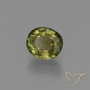 Turmalina marrom dourado esverdeado natural 1,06ct, corte oval, VS