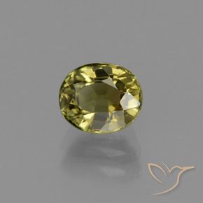 Turmalina Verde acastanhado Natural 1.03ct, oval, VS