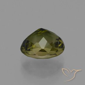 Turmalina Verde acastanhado Natural 1.30ct, oval, VVS-VS