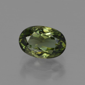 Turmalina verde escuro natural 1,14ct, corte oval, VVS-VS