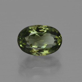 Turmalina verde escuro natural 1,14ct, corte oval, VVS-VS