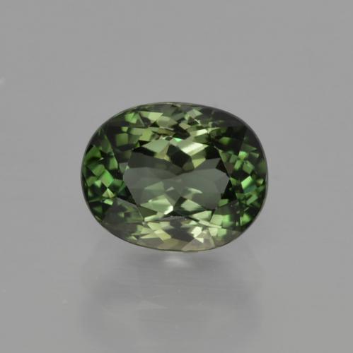 Turmalina Verde acastanhado Natural 1,29ct, Corte Oval, VVS