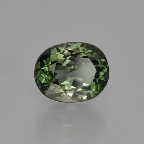Turmalina Verde acastanhado Natural 1,29ct, Corte Oval, VVS