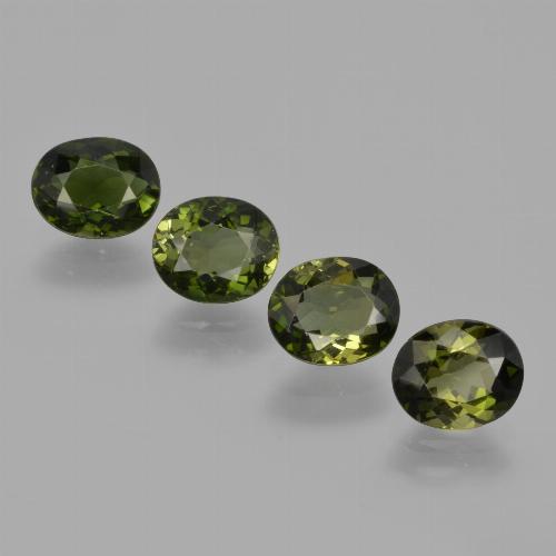 Pedras preciosas de turmalina verde natural de 3,44 ct, corte oval, VVS-VS