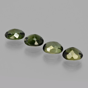 Pedras preciosas de turmalina verde natural de 3,44 ct, corte oval, VVS-VS