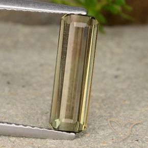 Turmalina bicolor natural 1,72ct, corte esmeralda, VS