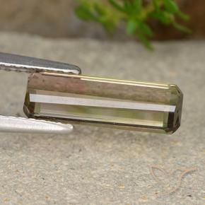 Turmalina bicolor natural 1,72ct, corte esmeralda, VS