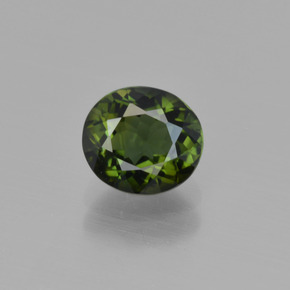 Turmalina verde escuro Natural 1,13ct, Corte Oval, VVS-VS