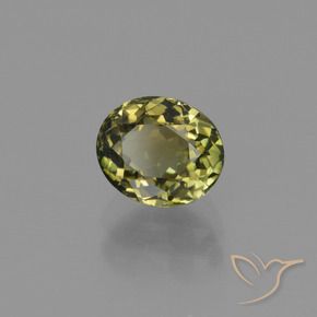 Turmalina Verde Terroso Quente Natural 1.09ct, oval, VVS-VS