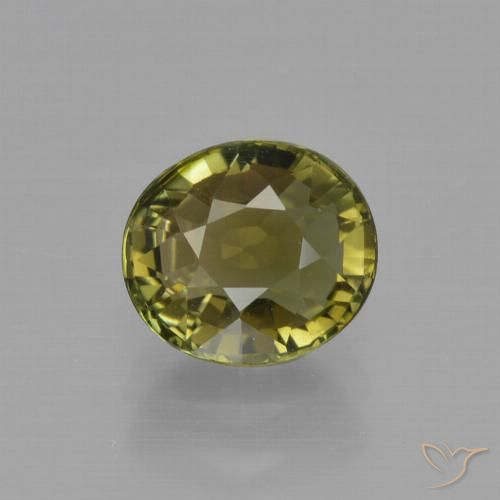 1.34ct Natural Verde Terroso Quente Turmalina, oval, VVS