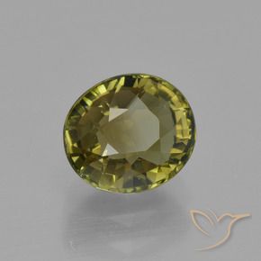 Turmalina Verde Terroso Quente Natural 1.34ct, oval, VVS