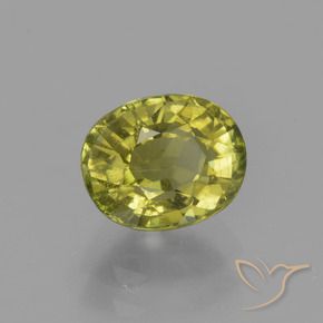 Turmalina amarelo natural 1,20ct, corte oval, VS