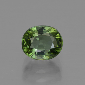 Turmalina Verde amarelado Natural 1.26ct, Corte Oval, VS