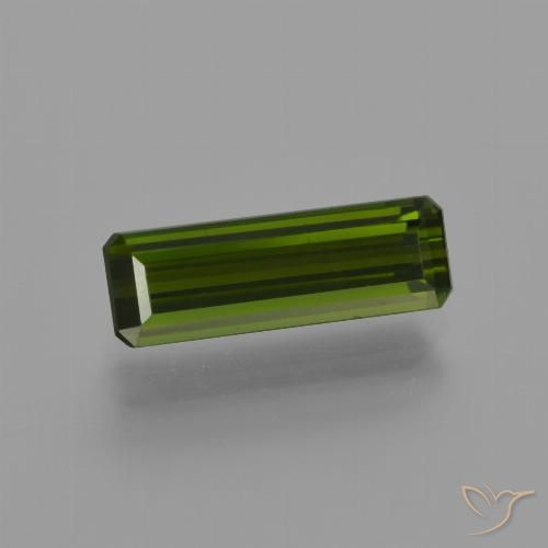 1.44ct Natural verde escuro Turmalina, Corte Esmeralda, VS