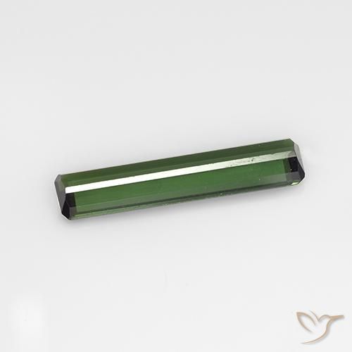Turmalina Verde médio-escuro Natural 1.31ct, Corte Octógono / Esmeralda, VVS-VS