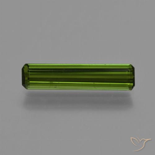 0.88ct Natural Verde médio-escuro Turmalina, Corte Esmeralda, VVS-VS