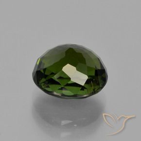 Turmalina verde terroso escuro natural 3,51ct, corte oval, VS
