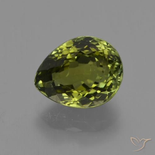 3.36ct Natural verde escuro Turmalina, Formato de pêra, VS