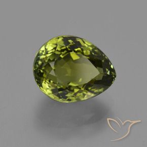 Turmalina verde escuro Natural 3.36ct, Formato de pêra, VS
