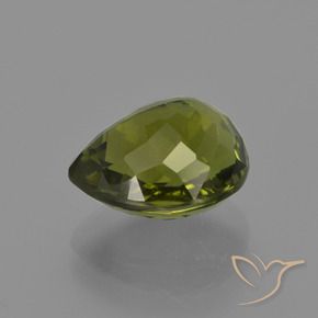 Turmalina verde escuro Natural 3.36ct, Formato de pêra, VS