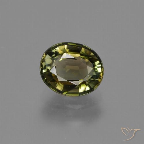 Turmalina verde natural 1,09ct, corte oval, VS