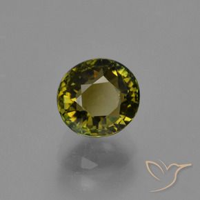 Turmalina verde quente Natural 1.30ct, oval, VS