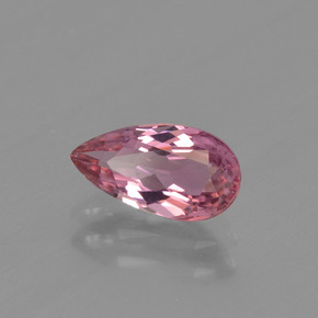 Turmalina Rosa quente Natural 1.08ct, Formato de pêra, VVS