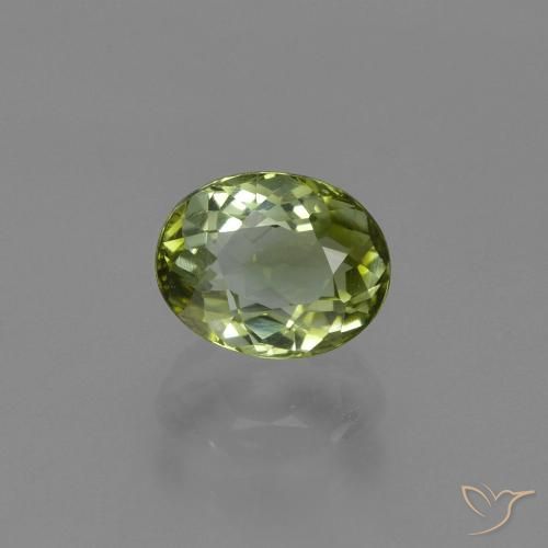 1.00ct Natural Verde amarelado Turmalina, oval, VVS-VS