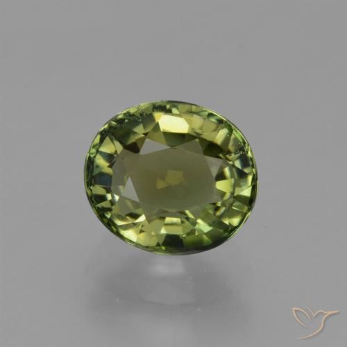 1.17ct Natural verde quente Turmalina, oval, VVS