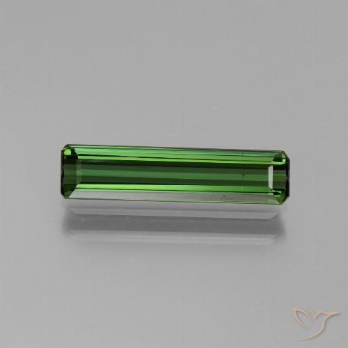 1.50ct Natural verde escuro Turmalina, Corte Esmeralda, VS-SI