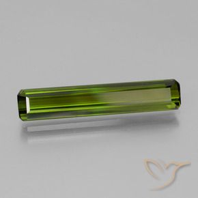 Turmalina verde terroso natural 3,40ct, corte esmeralda, VVS
