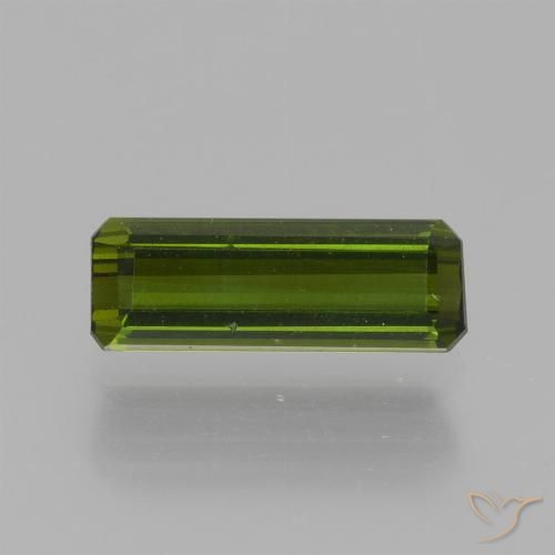 0.88ct Natural Verde médio-escuro Turmalina, Corte Esmeralda, VS