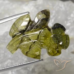 Turmalina verde quente Natural 13.81ct, Flor cortada, Translúcido