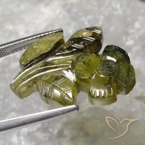 Turmalina verde quente Natural 13.81ct, Flor cortada, Translúcido