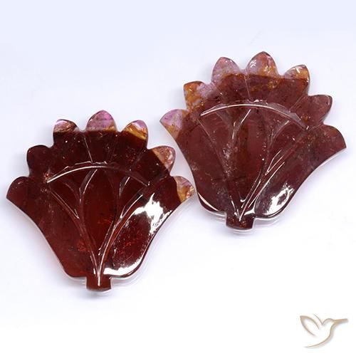 Pedras preciosas de Turmalina Vermelho escuro natural de 62.15 ct, Flor cortada, Translúcido